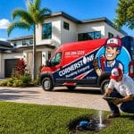 high water bill investigation Tampa plumber checking water meter for leak detection